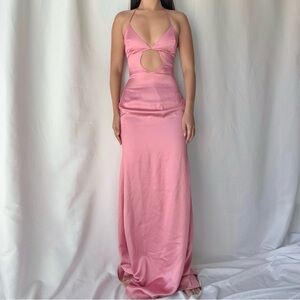 Revolve MYBESTFRIENDS Rhode Pink Gown Dress